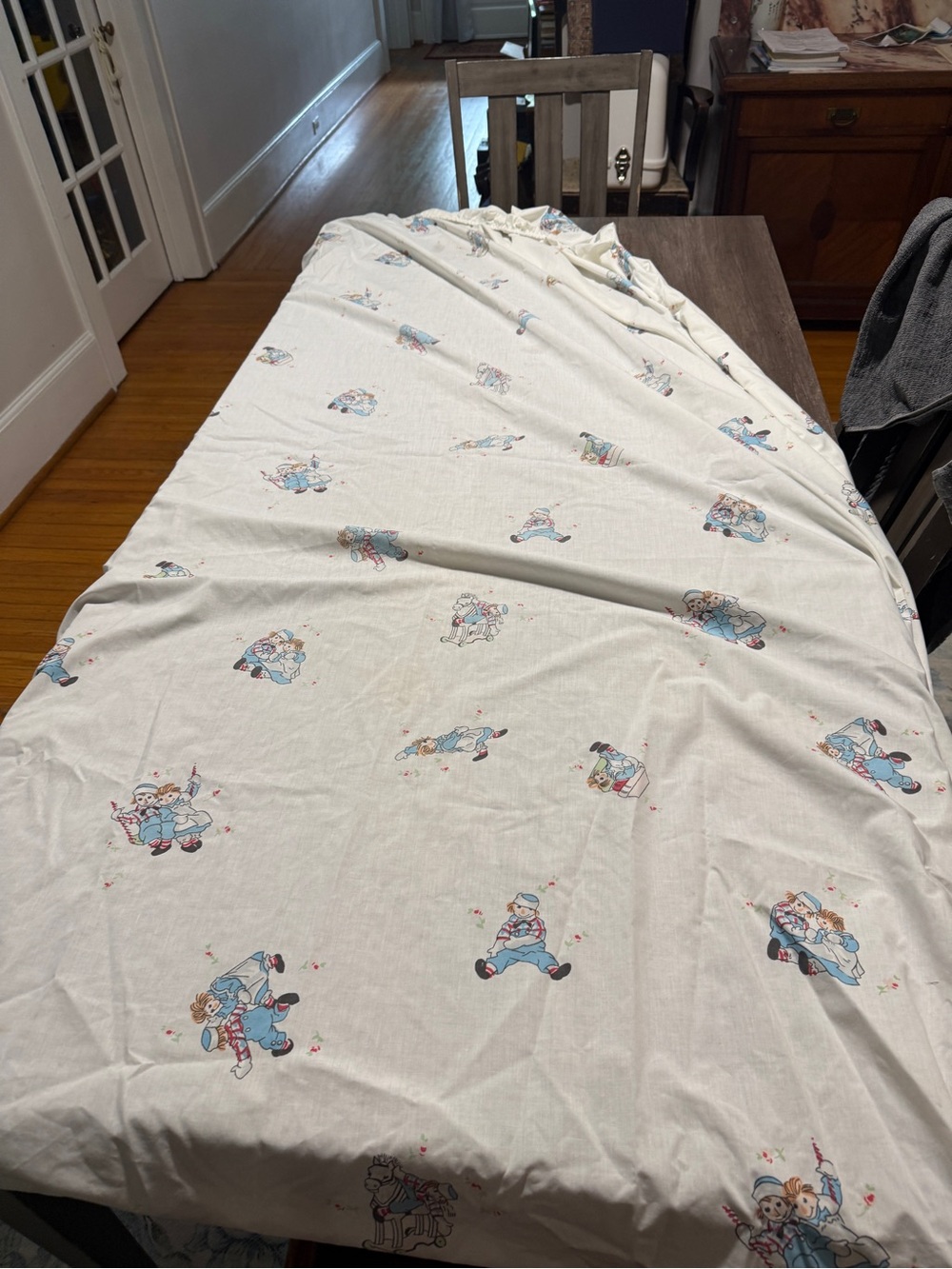 Vintage Raggedy Ann & Andy Sheet & Pillowcase Set Bobbs-Merrill Mid Century